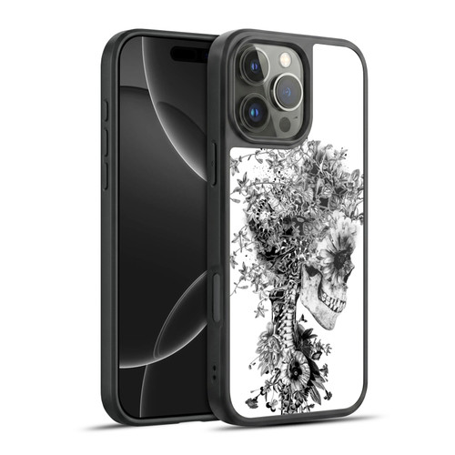 Riza Peker Skulls 6 Black And White Gel Armour Case For Apple iPhone 16 Pro Max