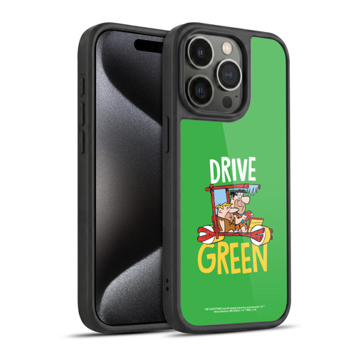 The Flintstones Graphics Drive Green Gel Armour Case For Apple iPhone 15 Pro
