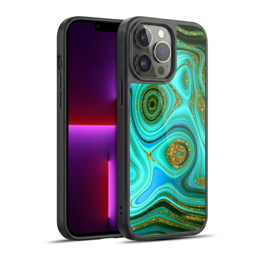 UtArt Malachite Emerald Liquid Gem Gel Armour Case For Apple iPhone 13 Pro Max