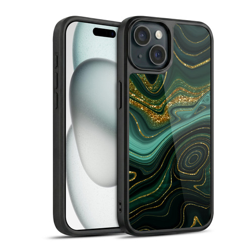 UtArt Malachite Emerald Gilded Teal Gel Armour Case For Apple iPhone 15