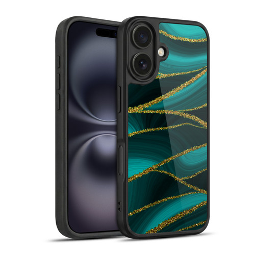 UtArt Malachite Emerald Turquoise Shimmers Gel Armour Case For Apple iPhone 16