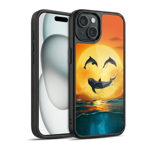 Vincent Hie Graphics Dolphins Smile Gel Armour Case For Apple iPhone 15