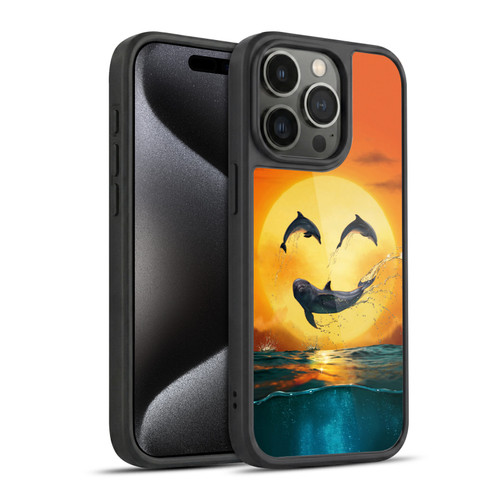Vincent Hie Graphics Dolphins Smile Gel Armour Case For Apple iPhone 15 Pro