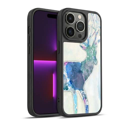 Wyanne Animals 2 Watercolour Blue Deer Gel Armour Case For Apple iPhone 14 Pro