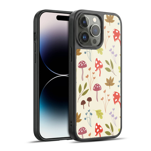 Anis Illustration Floral And Leaves Cute Mushrooms Gel Armour Case For Apple iPhone 14 Pro Max