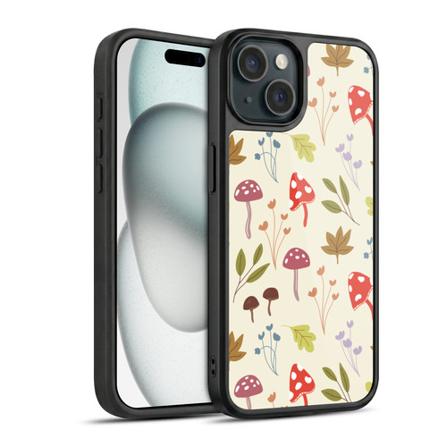 Anis Illustration Floral And Leaves Cute Mushrooms Gel Armour Case For Apple iPhone 15
