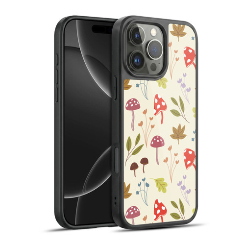 Anis Illustration Floral And Leaves Cute Mushrooms Gel Armour Case For Apple iPhone 16 Pro Max