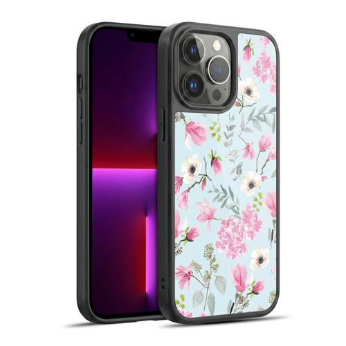 Anis Illustration Graphics Romantic Pattern Light Blue Gel Armour Case For Apple iPhone 13 Pro Max
