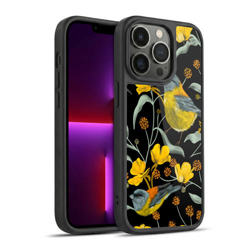 Anis Illustration Graphics Yellow Birds Gel Armour Case For Apple iPhone 13 Pro