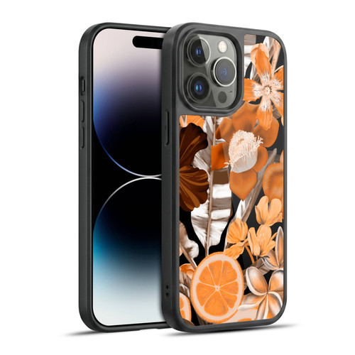 Anis Illustration Graphics Flower & Fruit Orange Gel Armour Case For Apple iPhone 14 Pro Max
