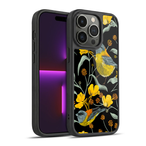 Anis Illustration Graphics Yellow Birds Gel Armour Case For Apple iPhone 14 Pro