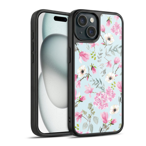 Anis Illustration Graphics Romantic Pattern Light Blue Gel Armour Case For Apple iPhone 15