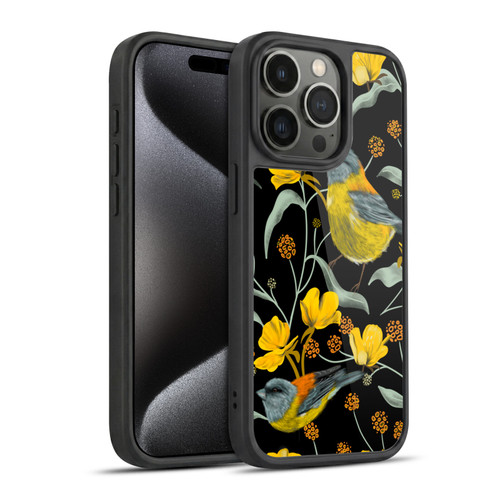 Anis Illustration Graphics Yellow Birds Gel Armour Case For Apple iPhone 15 Pro