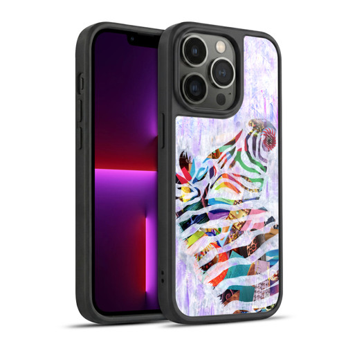 Artpoptart Animals Purple Zebra Gel Armour Case For Apple iPhone 13 Pro