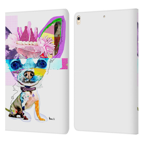 Michel Keck Animal Collage Chihuahua Leather Book Wallet Case Cover For Apple iPad Pro 10.5 (2017)