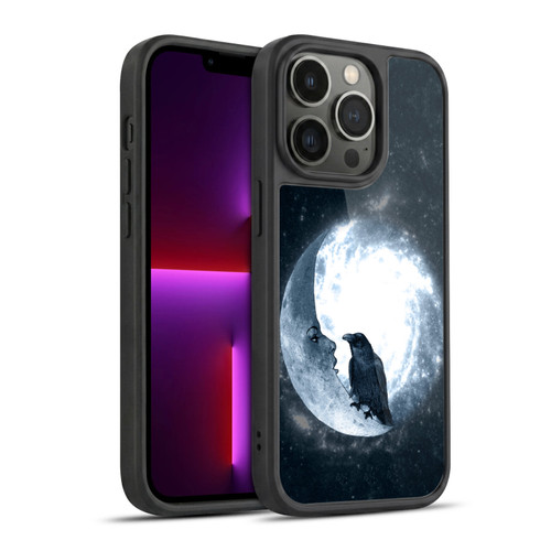 Barruf Animals Crow and Its Moon Gel Armour Case For Apple iPhone 13 Pro