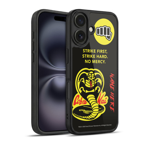Custom Customised Personalised Cobra Kai Art Name In Strike Logo Gel Armour Case For Apple iPhone 16