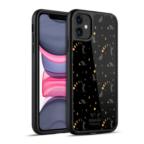 Episodic Drawing Spooky Patterns Black Cat Gel Armour Case For Apple iPhone 11