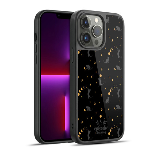 Episodic Drawing Spooky Patterns Black Cat Gel Armour Case For Apple iPhone 13 Pro Max