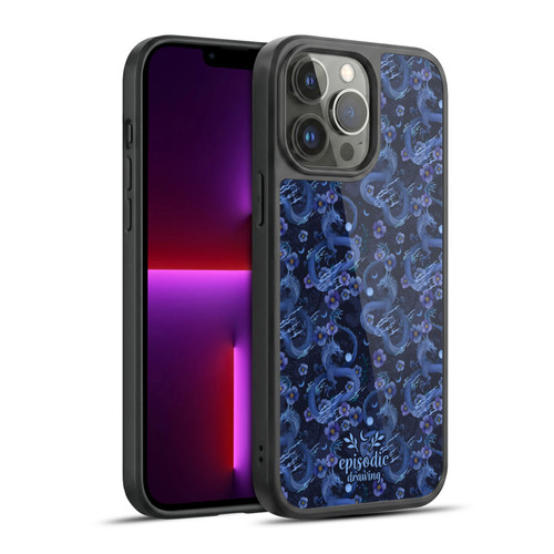 Episodic Drawing Spooky Patterns Floral Dragon Gel Armour Case For Apple iPhone 13 Pro Max