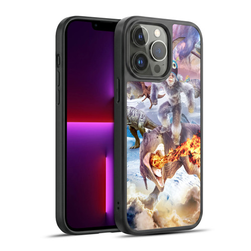 Random Galaxy Mixed Designs Monkey Riding Dinosaur Gel Armour Case For Apple iPhone 13 Pro Max