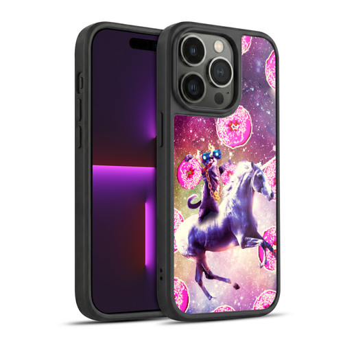 Random Galaxy Mixed Designs Thug Cat Riding Unicorn Gel Armour Case For Apple iPhone 14 Pro
