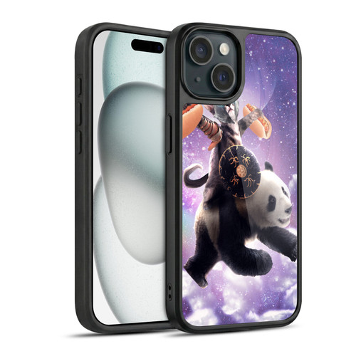 Random Galaxy Mixed Designs Warrior Cat Riding Panda Gel Armour Case For Apple iPhone 15