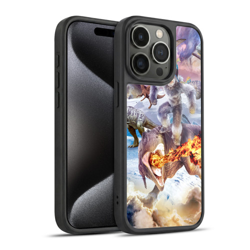 Random Galaxy Mixed Designs Monkey Riding Dinosaur Gel Armour Case For Apple iPhone 15 Pro