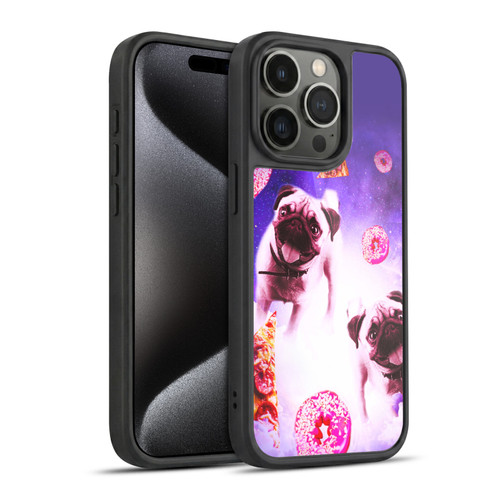 Random Galaxy Mixed Designs Pugs Pizza & Donut Gel Armour Case For Apple iPhone 15 Pro
