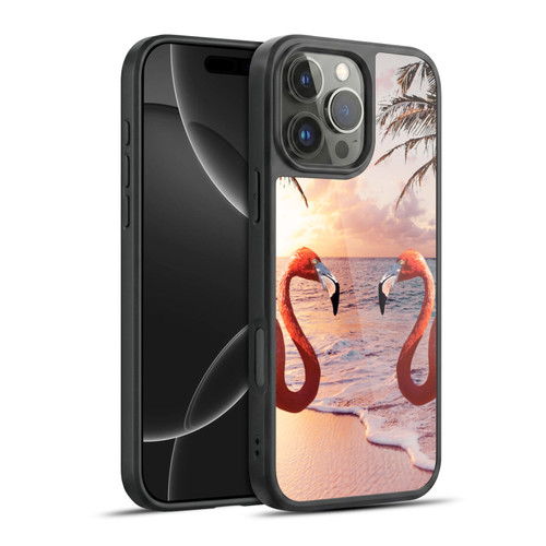Random Galaxy Mixed Designs Flamingos & Palm Trees Gel Armour Case For Apple iPhone 16 Pro Max