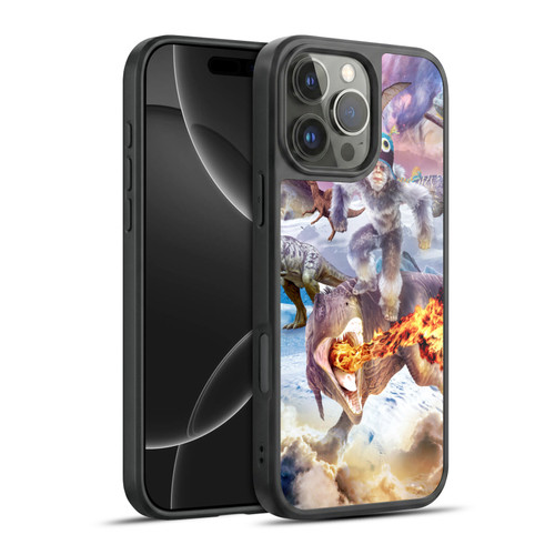 Random Galaxy Mixed Designs Monkey Riding Dinosaur Gel Armour Case For Apple iPhone 16 Pro Max