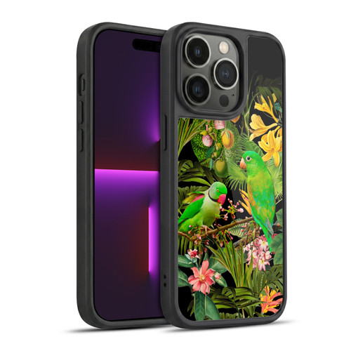 LebensArt Jungle Plants And Animals Parakeets Gel Armour Case For Apple iPhone 14 Pro