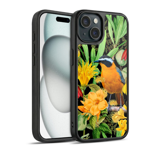 LebensArt Jungle Plants And Animals Orange Bird Elements Gel Armour Case For Apple iPhone 15