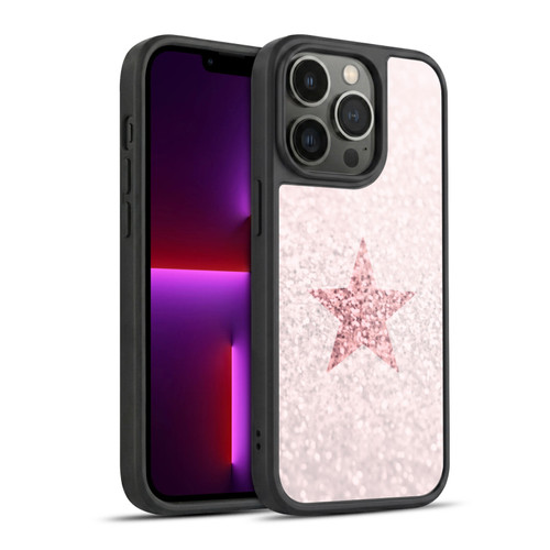 Monika Strigel Glitter Star Pastel Rose Pink Gel Armour Case For Apple iPhone 13 Pro