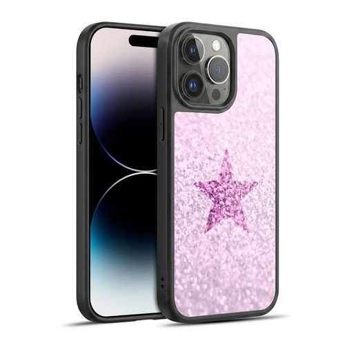 Monika Strigel Glitter Star Pastel Pink Gel Armour Case For Apple iPhone 14 Pro Max