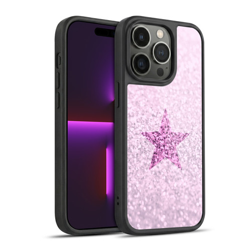Monika Strigel Glitter Star Pastel Pink Gel Armour Case For Apple iPhone 14 Pro