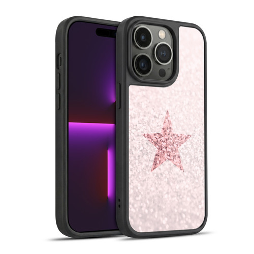 Monika Strigel Glitter Star Pastel Rose Pink Gel Armour Case For Apple iPhone 14 Pro