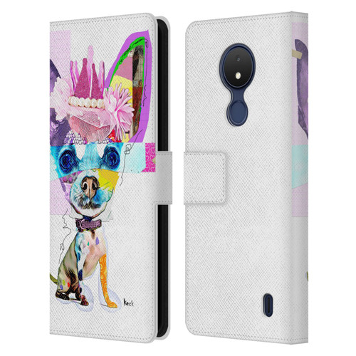 Michel Keck Animal Collage Chihuahua Leather Book Wallet Case Cover For Nokia C21