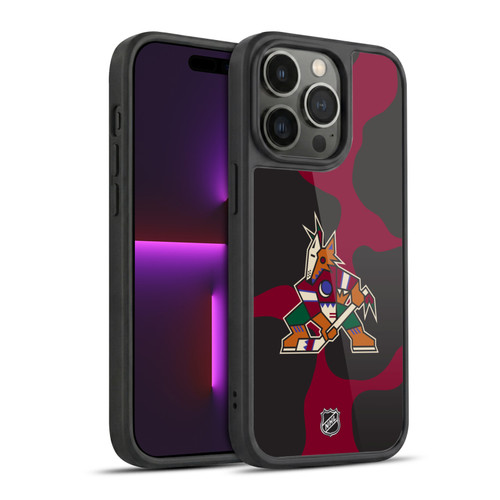 NHL Arizona Coyotes Cow Pattern Gel Armour Case For Apple iPhone 14 Pro