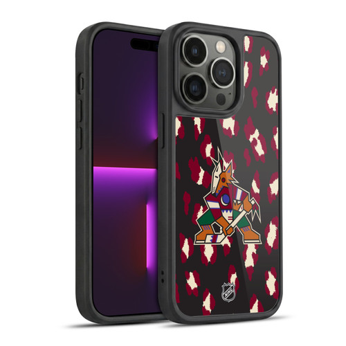NHL Arizona Coyotes Leopard Pattern Gel Armour Case For Apple iPhone 14 Pro