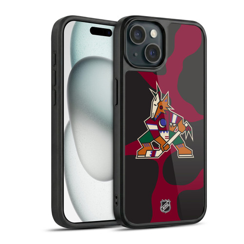 NHL Arizona Coyotes Cow Pattern Gel Armour Case For Apple iPhone 15