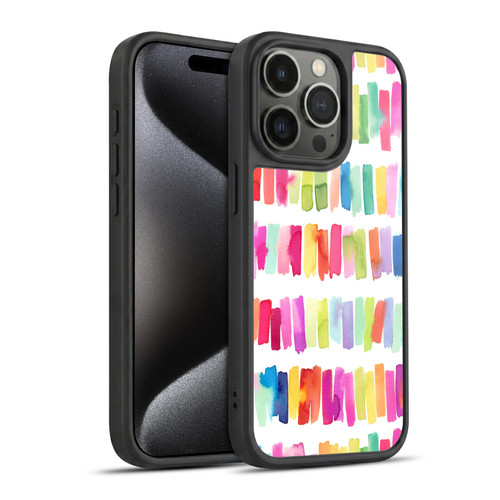Ninola Colorful Geometric Rainbow Brushstrokes Gel Armour Case For Apple iPhone 15 Pro