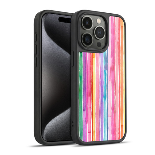 Ninola Colorful Geometric Rainbow Stripes Gel Armour Case For Apple iPhone 15 Pro