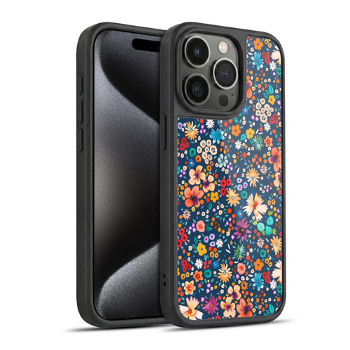 Ninola Colourful Prints Blue Floral Gel Armour Case For Apple iPhone 15 Pro