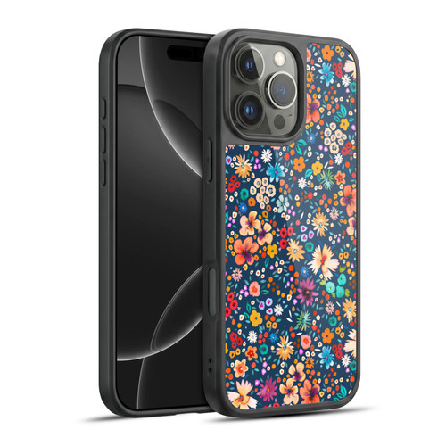 Ninola Colourful Prints Blue Floral Gel Armour Case For Apple iPhone 16 Pro Max