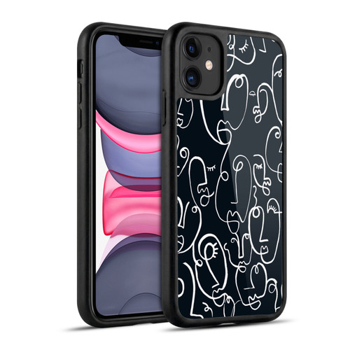 Ninola Freeform Patterns Faces Lineart Gel Armour Case For Apple iPhone 11
