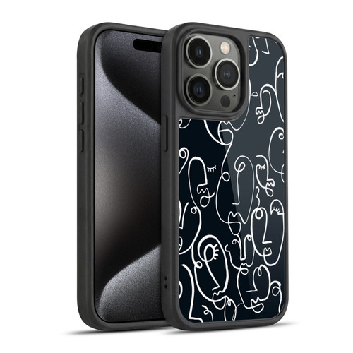 Ninola Freeform Patterns Faces Lineart Gel Armour Case For Apple iPhone 15 Pro