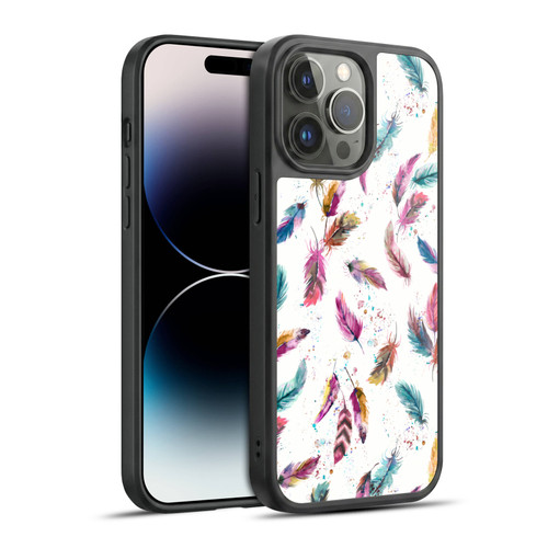 Ninola Mix Patterns Muticolored Feathers Gel Armour Case For Apple iPhone 14 Pro Max