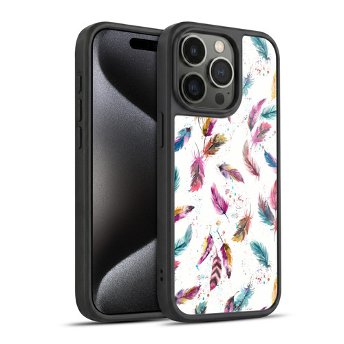 Ninola Mix Patterns Muticolored Feathers Gel Armour Case For Apple iPhone 15 Pro