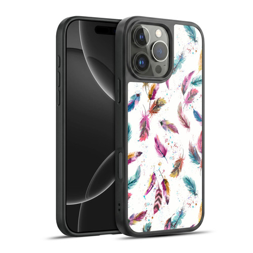 Ninola Mix Patterns Muticolored Feathers Gel Armour Case For Apple iPhone 16 Pro Max